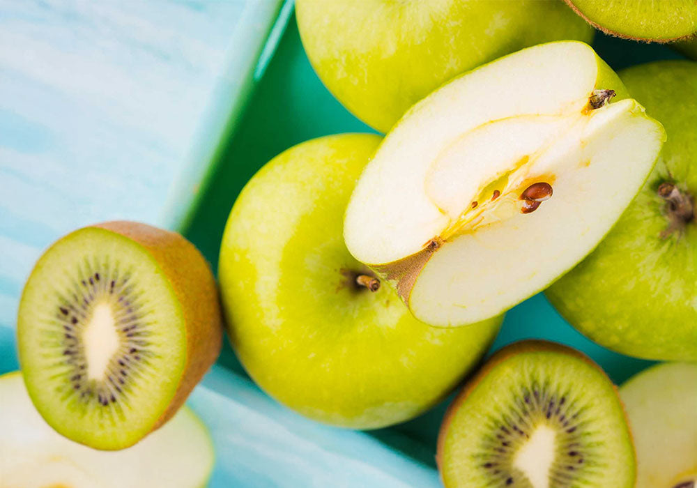 les gummies cbd délicure aux délicieux aromes naturels de pomme et kiwi sont sans sucres et végans, ils contiennent 10mg de cannabidiol par gomme