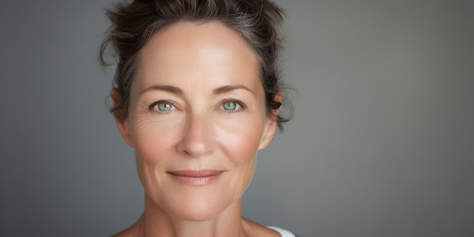 femme souriante après avoir fait une cure de 3 mois de collagène délicure, les rides ont diminuée de 25%, la peau est plus lumineuse