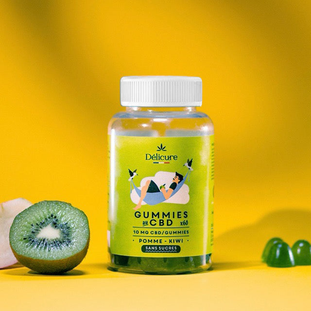 Gummies CBD Pomme Kiwi sans sucre - Délicure