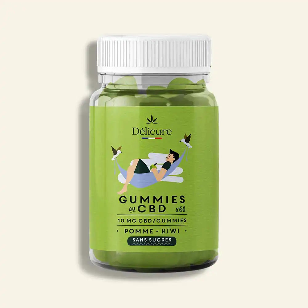 Gummies CBD Pomme Kiwi sans sucre - Délicure