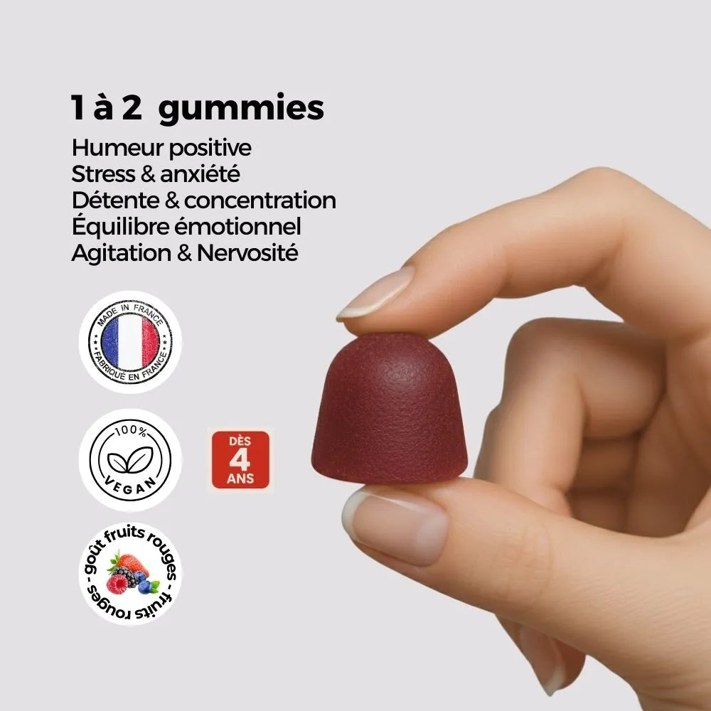 Délicure gummies safran – 1 à 2 gummies par jour pour soutenir l’humeur positive, réduire stress et anxiété, dès 4 ans, vegan et fabriqué en France