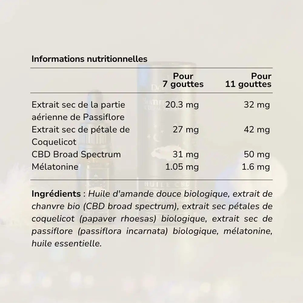 Huile de CBD bio sommeil fort 1200mg - Délicure