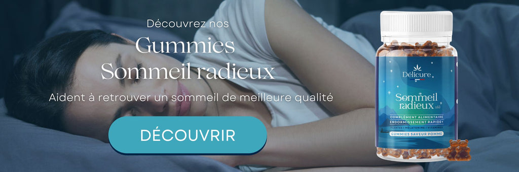 Les gummies Sommeil radieux aident à faciliter l'endormissement.
