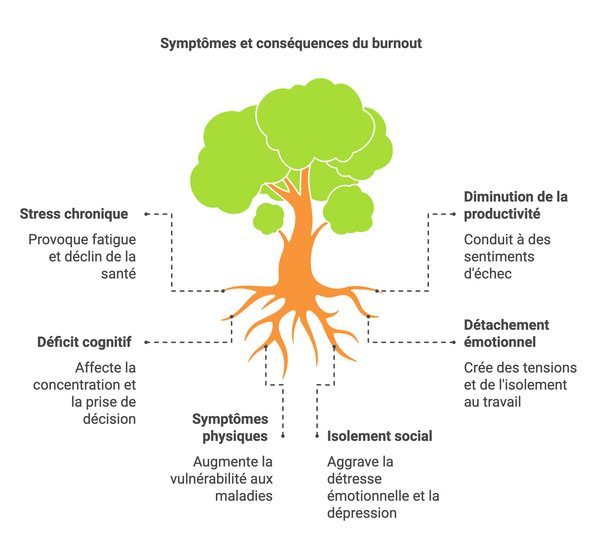 infografica che rappresenta le diverse azioni da intraprendere per combattere il burnout